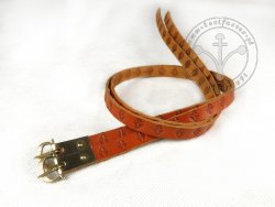 G-014-S Leather garters - stamped