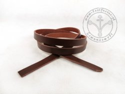 R-002 Leather belt - plain - 1 cm - dark brown