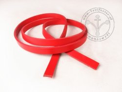 R-005 Leather belt - plain - 1 cm - red