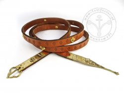 15.22.S Medieval belt - stamped - with mounts - On Stock