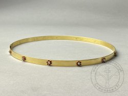 CT-07B Circlet with enameled flowers and blue agate gemstones