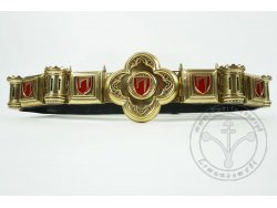 KB 038 Knight Belt with Castle Towers and heraldic motif