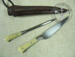KS-017 Medieval knife with spike - bone handles