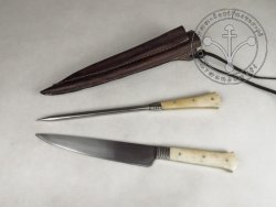 KS-024B Big medieval knife with spike - bone handles